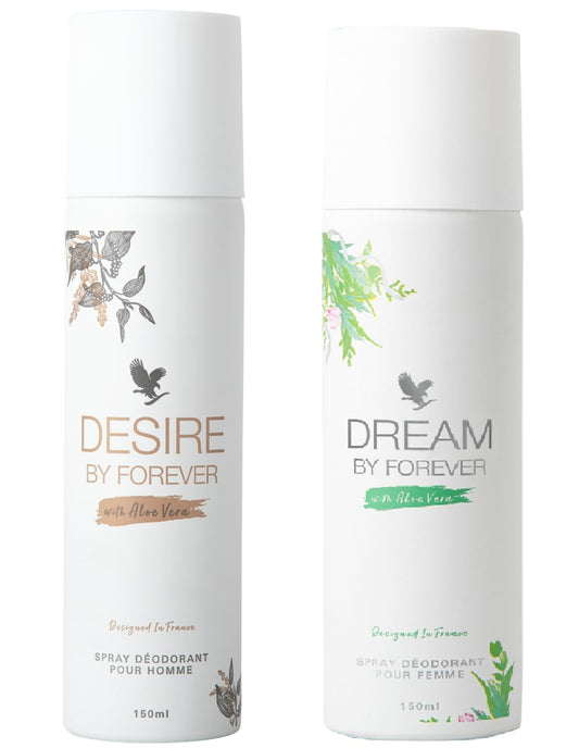 Desire Dream by Forever Aloe Vera Body Spray Deodorant for Men and Women (Combo Pack)
